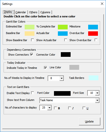 Color Changing Chart