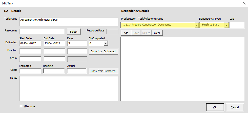 Adding Task Dependencies