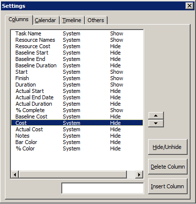 Gantt-chart-costs-settings