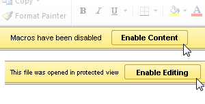 gantt excel enable macros