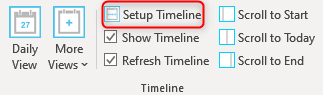 Setup Timeline button