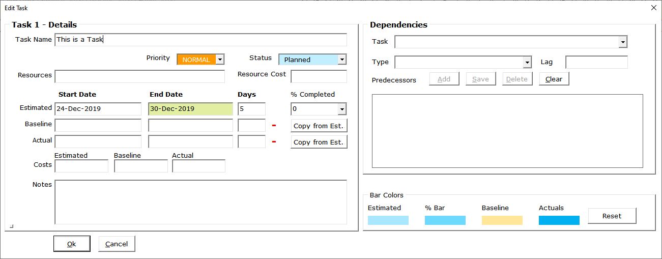 Task Details Window